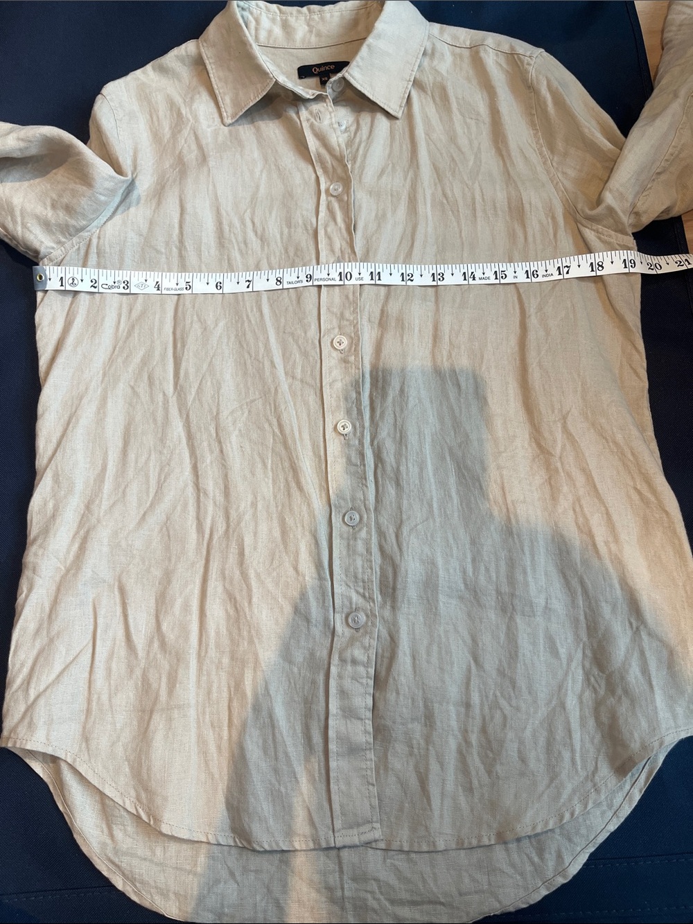 Quince 100% Linen Long Sleeve Roll-Tab Button-Up Shirt in Oatmeal Size XS - Picture 6 of 10